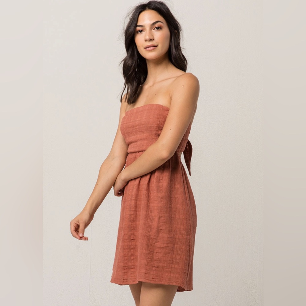 SOCIALITE Tie Back Rust Womens Dress